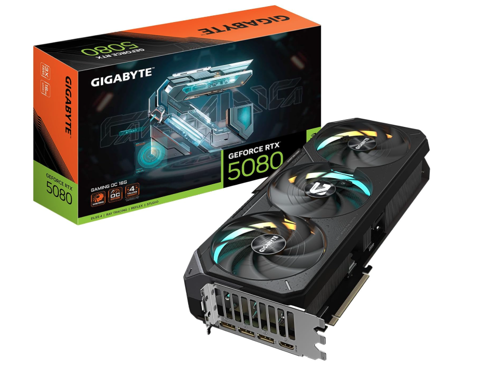 GIGABYTE GeForce RTX 5080 Gaming OC 16G Graphics Card, WINDFORCE Cooling System, 16GB 256-bit GDDR7, GV-N5080GAMING OC-16GD Video Card