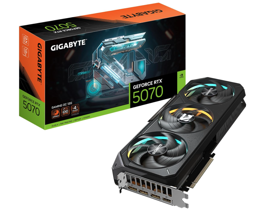 GIGABYTE GeForce RTX 5070 Gaming OC 12G Graphics Card, 12GB 192-bit GDDR7, PCIe 5.0, WINDFORCE Cooling System, GV-N5070GAMING OC-12GD Video Card