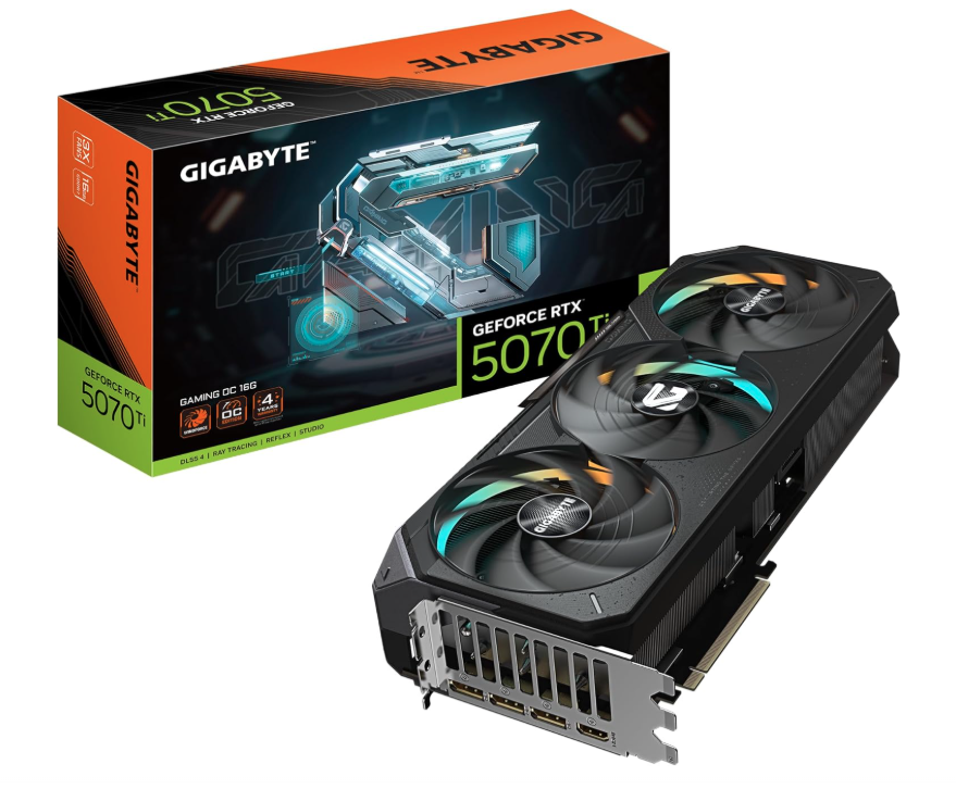 GIGABYTE GeForce RTX 5070 Ti Gaming OC 16G Graphics Card, 16GB 256-bit GDDR7, PCIe 5.0, WINDFORCE Cooling System, GV-N507TGAMING OC-16GD Video Card